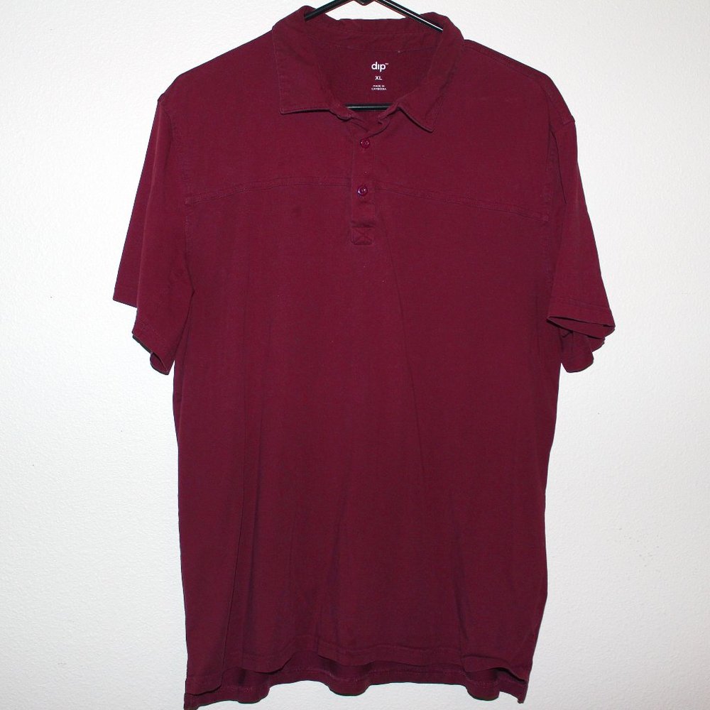 Men's XL Dark Red Dip Polo Shit - Short Sleeve